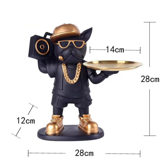 The Hip-Hop Frenchie Butler - Decorative Tray Holder for French Bulldog Lovers