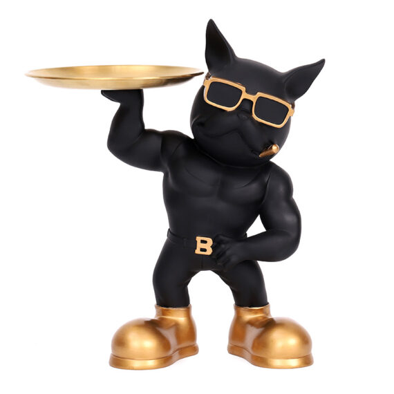 The Muscular Frenchie Butler – Stylish Tray Holder for Bulldog Lovers