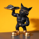 The Muscular Frenchie Butler – Stylish Tray Holder for Bulldog Lovers