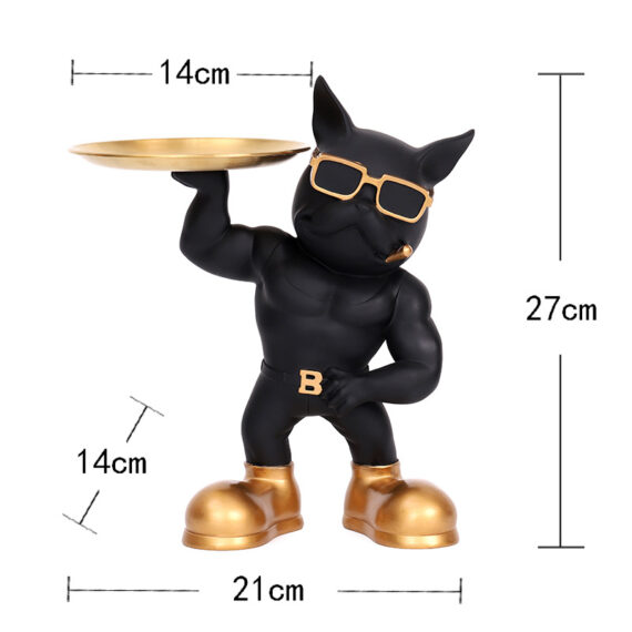 The Muscular Frenchie Butler – Stylish Tray Holder for Bulldog Lovers