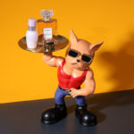 The Muscular Frenchie Butler – Stylish Tray Holder for Bulldog Lovers