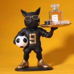 The Soccer Star Frenchie Butler – Decorative Tray Holder