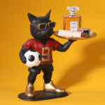 The Soccer Star Frenchie Butler – Decorative Tray Holder