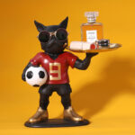The Soccer Star Frenchie Butler – Decorative Tray Holder