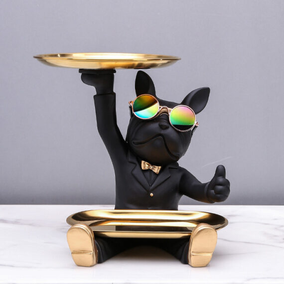 Thumbs-Up Frenchie Butler Dual Tray Organizer